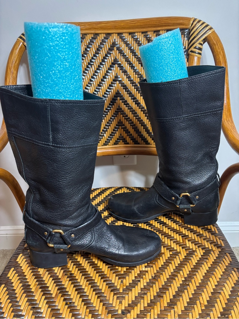 Prada Sport Leather Moto Boots Harness Biker 39 1/2 9.5 - Picture 5 of 10